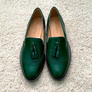 “Wicked green” spectator loafers